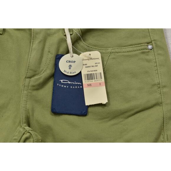 Tommy Bahama Women's Grambecy Twill Crop Jeans Palm Green Size 2 Cotton NWT - Picture 7 of 8